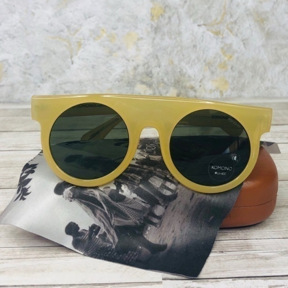 KOMONO sunglasses NEW Hippolyte shield Yellow Round - Picture 5 of 10